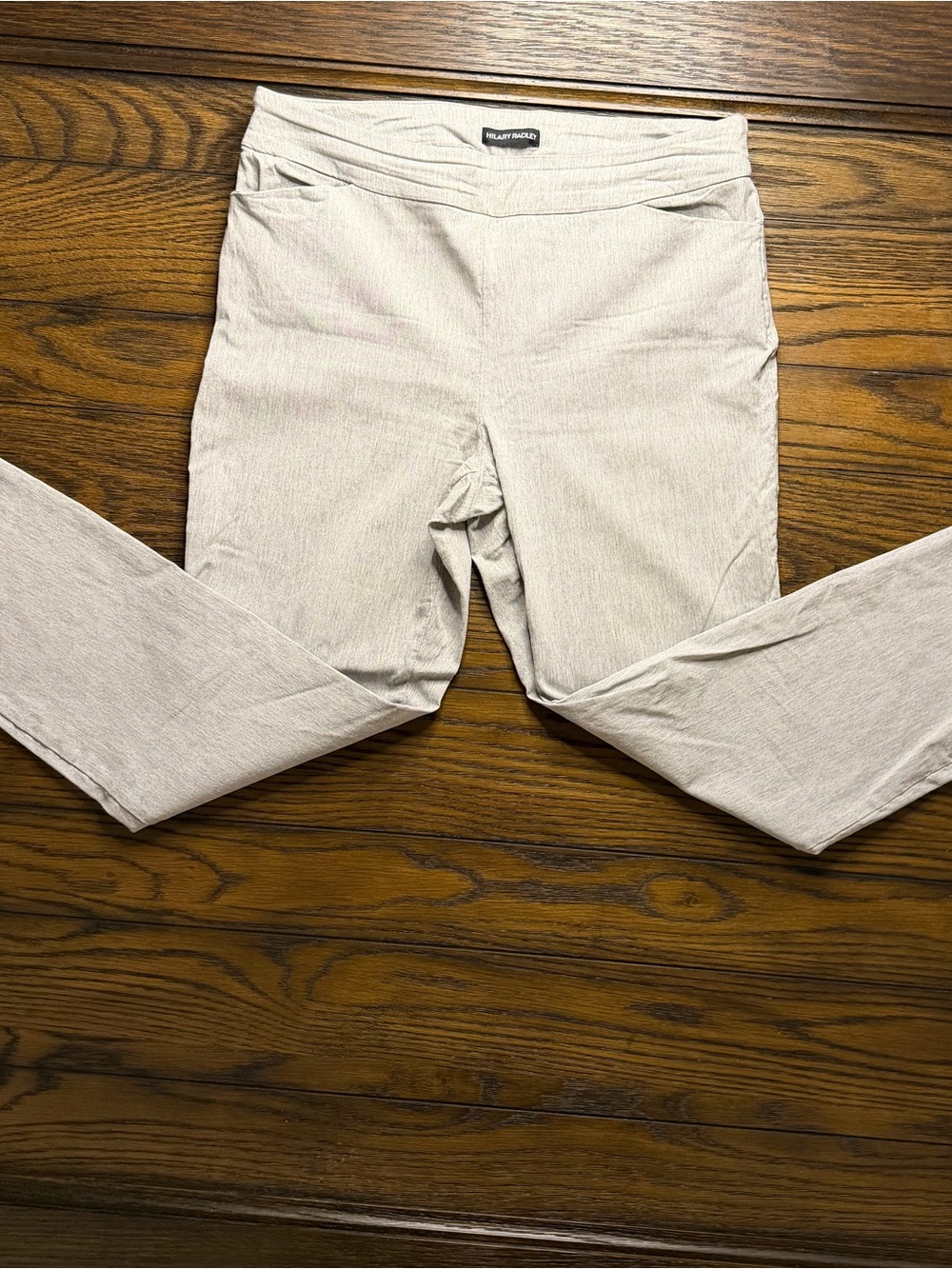 Hilary Radley Cropped Stretch Pant Light Gray Large